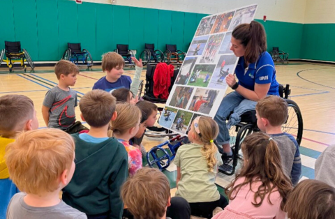 students learning about adaptive sports
